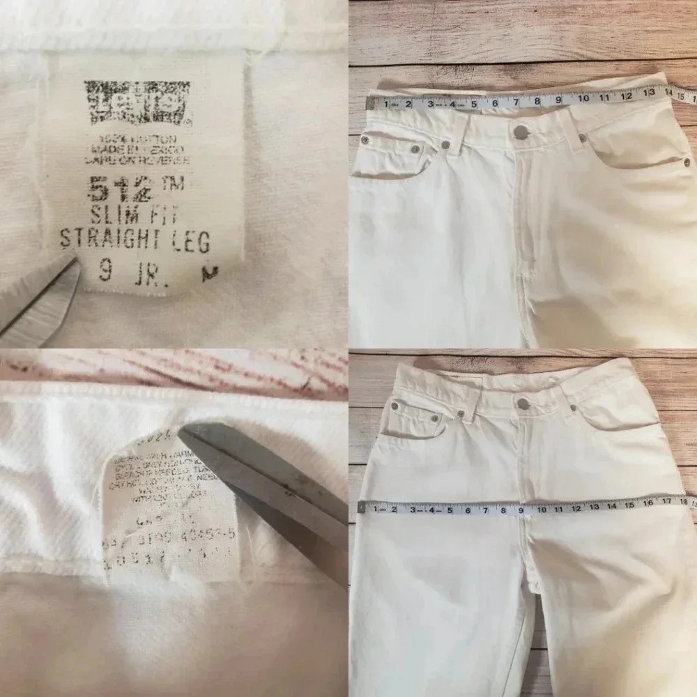 Levis 9 Jr/28" Vtg 512 White High Rise Mom Jeans - Picture 12 of 12